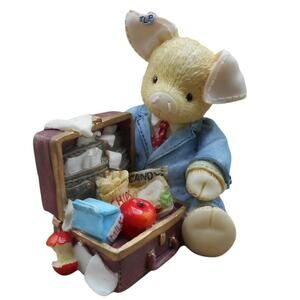 1995 This Little Piggy Pig Business Enesco TLP #167622 Businessman Briefcase